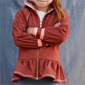 Matilda Jane size 2 Blair Zip Front Ruffle Hem Hoodie